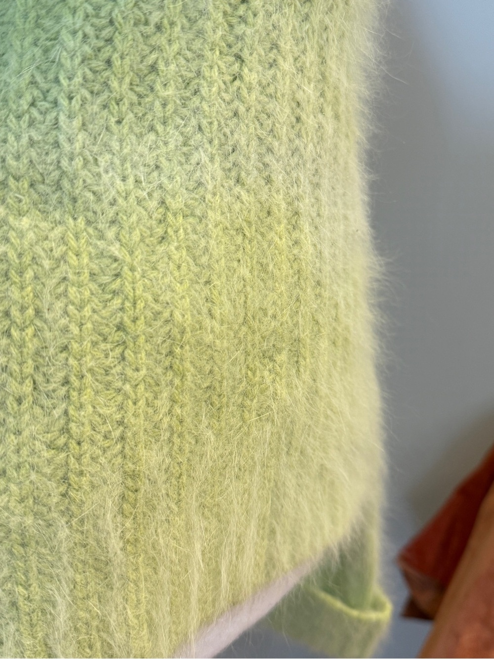 Angora Hair Lime Green Women’s Sweater - Picture 7 of 10